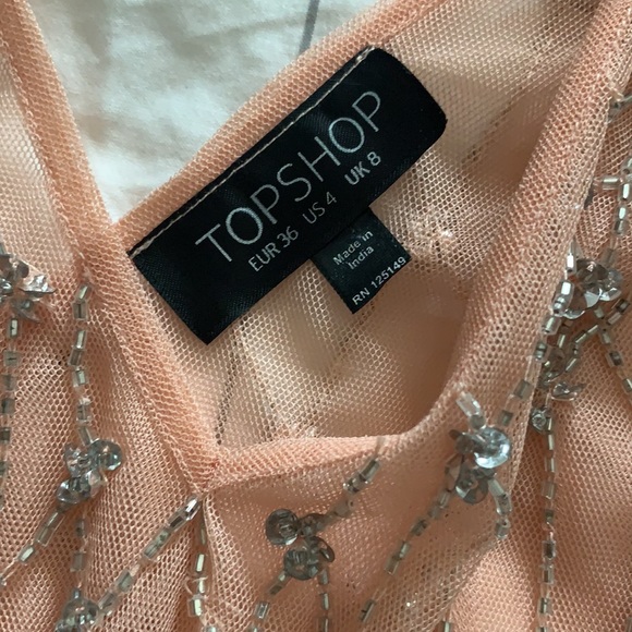 Beaded pink TopShop blouse - Picture 3 of 4